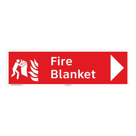 Fire Blanket Sign (F1272-)|Flexible Polyester 17" X 5" Self Adhesive Back|ANSI Signs|Sign for Warehouses, Manufacturing, Medical, Chemical Plant, Fuel Storage, Public Buildings